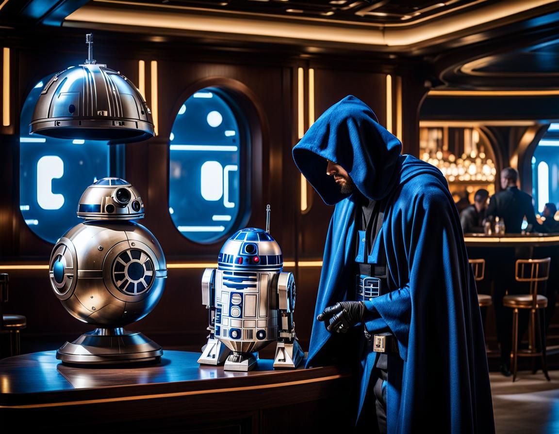Jedi Knight and Droid at Art Deco Space Bar