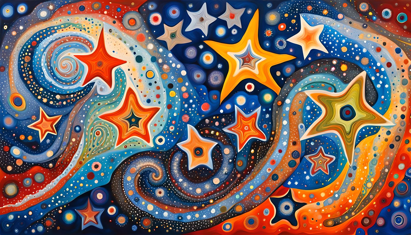 Dreamtime Star Cluster Formation in Abstract Expressionism