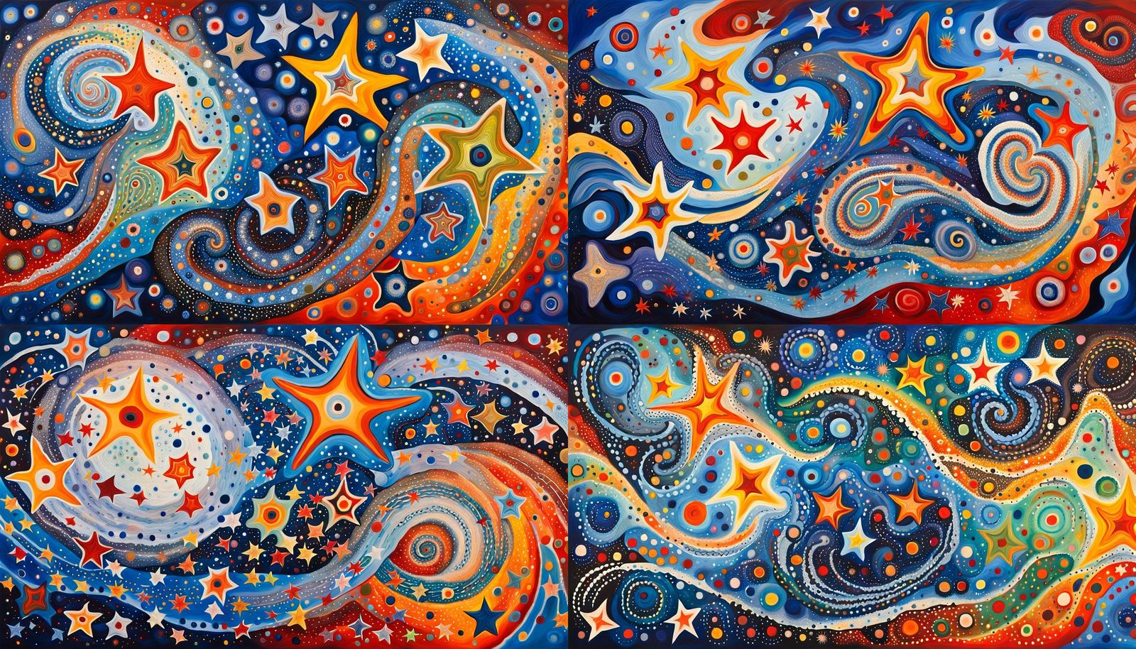 Dreamtime Painting of Cosmic Star Formation in Abstract Styl...