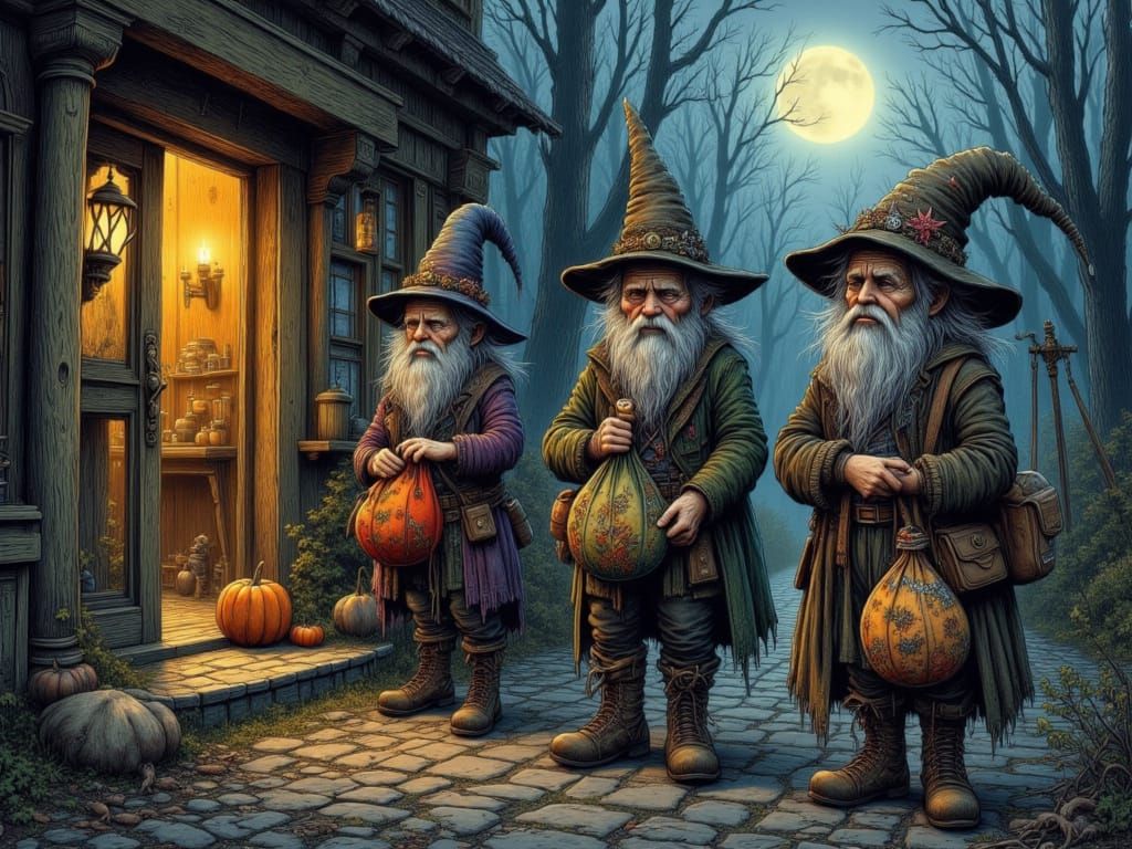 Gnomes Seek Halloween Treats at Ancient Tavern