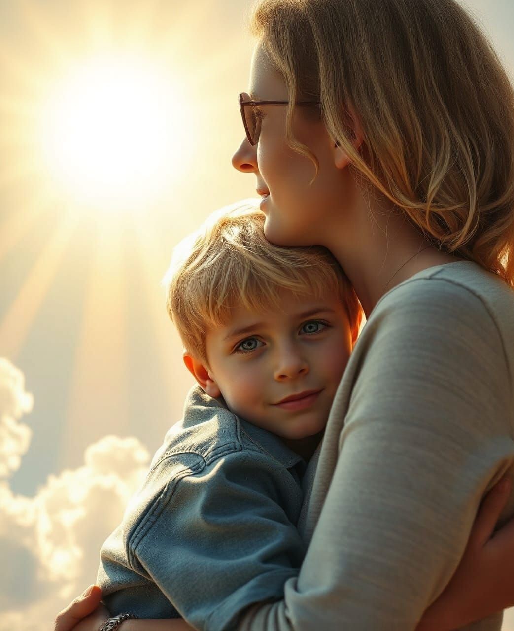 Mother and Son Share a Heartwarming Moment of Joy in a Sun-K...