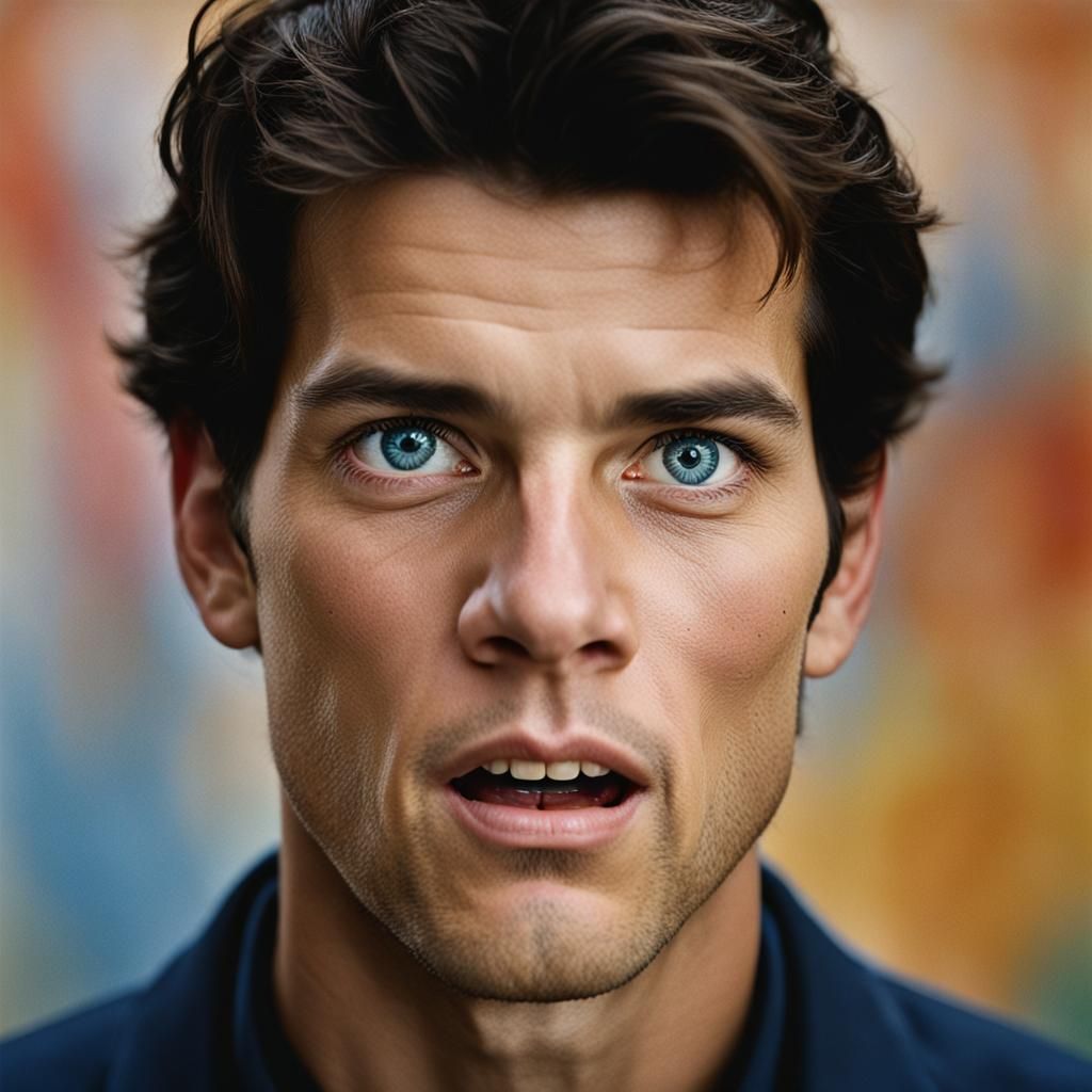 Screaming Man: Professional Studio Portrait