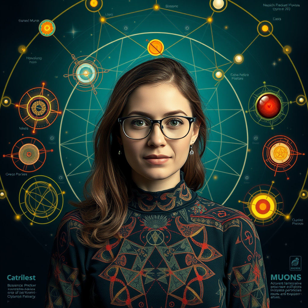 Hyperrealistic Portrait of Physics Professor with Atomic Dia...