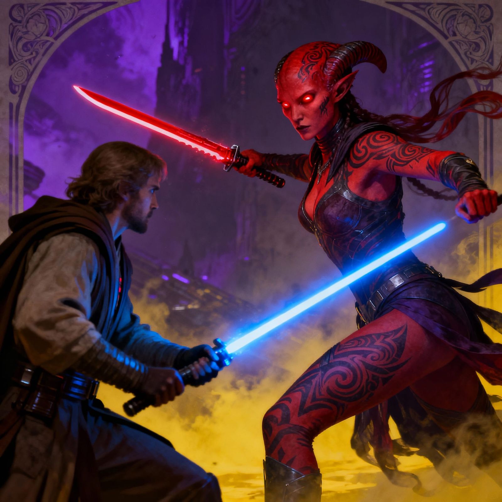 Twi'lek Sith Duel with Jedi Knight