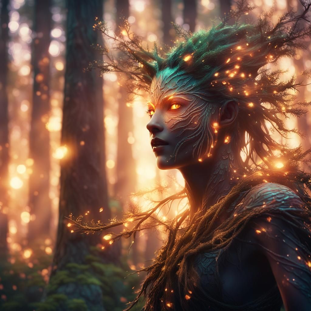 Enchanted Forest Spirit in Unreal Engine Style