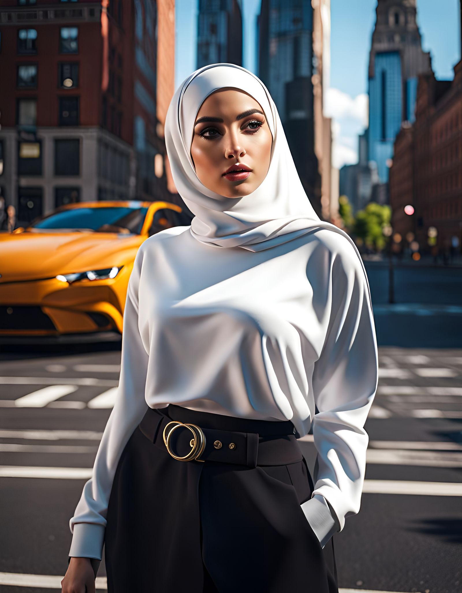 Hijabi Model in New York: Digital Art