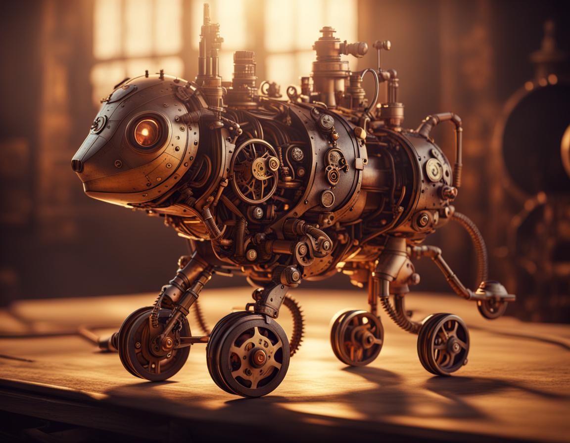 Steampunk Mechanical Pets in Magic Hour