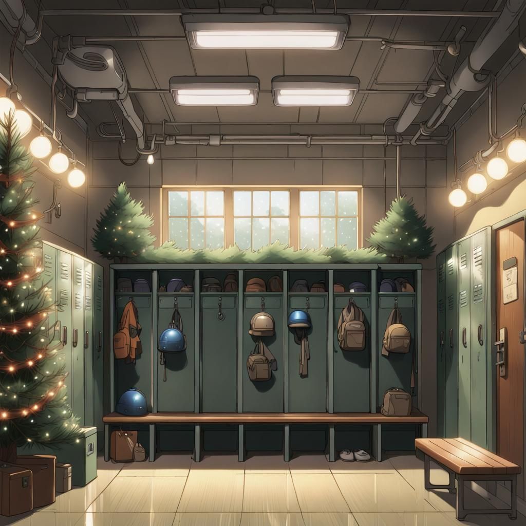 Geologist in Locker Room, Ghibli Style