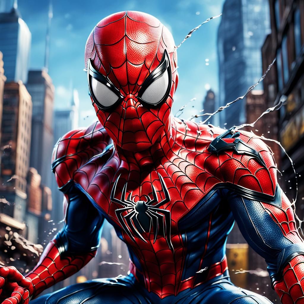 Spiderman Portrait in Fantasy Digital Painting