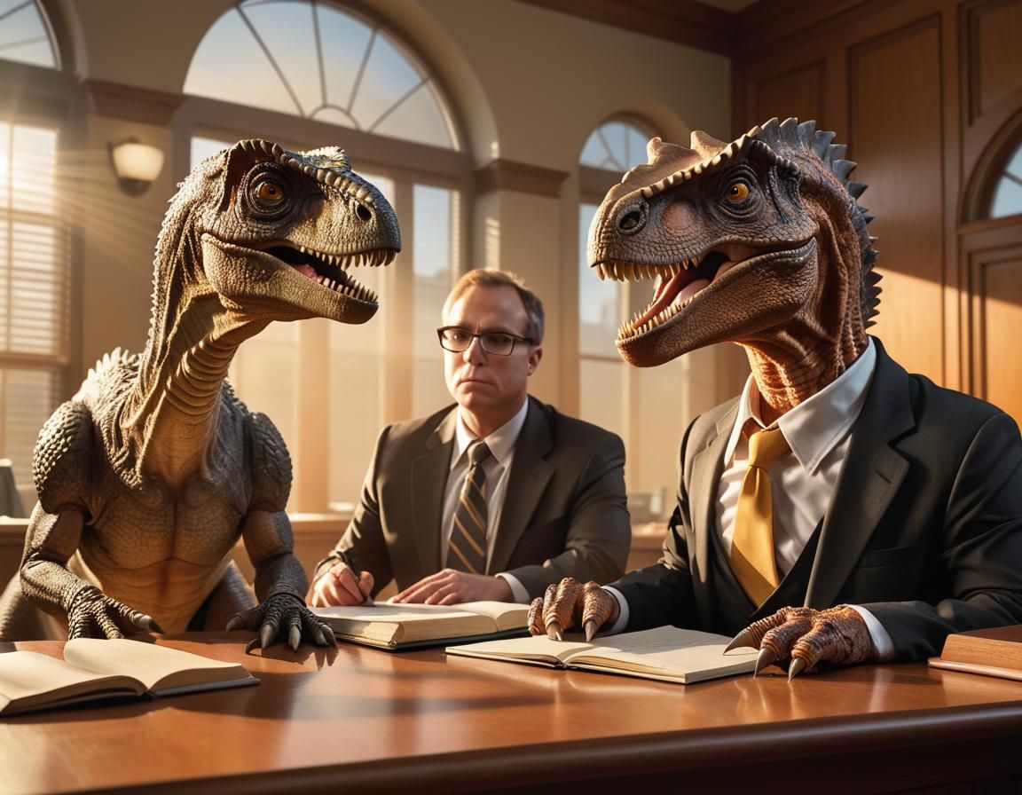 Lawyersaurus in the Jurassiccourt