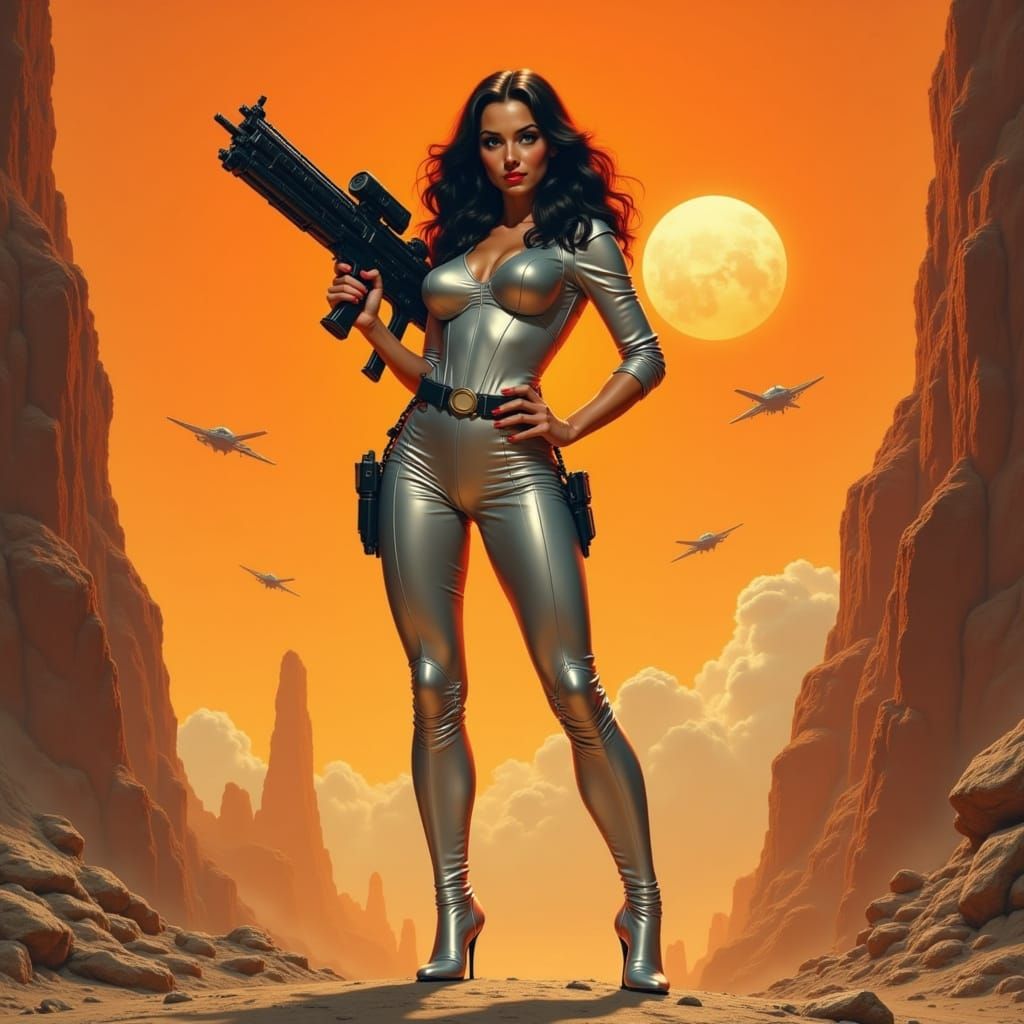 Surreal Sci-Fi Goddess Defends the Cosmos in Hyperdetailed O...