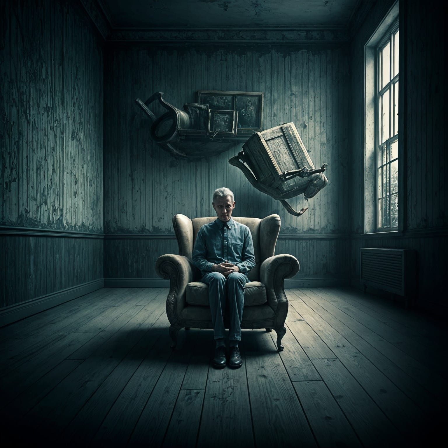 Surreal Human Furniture in Dark Concept Art