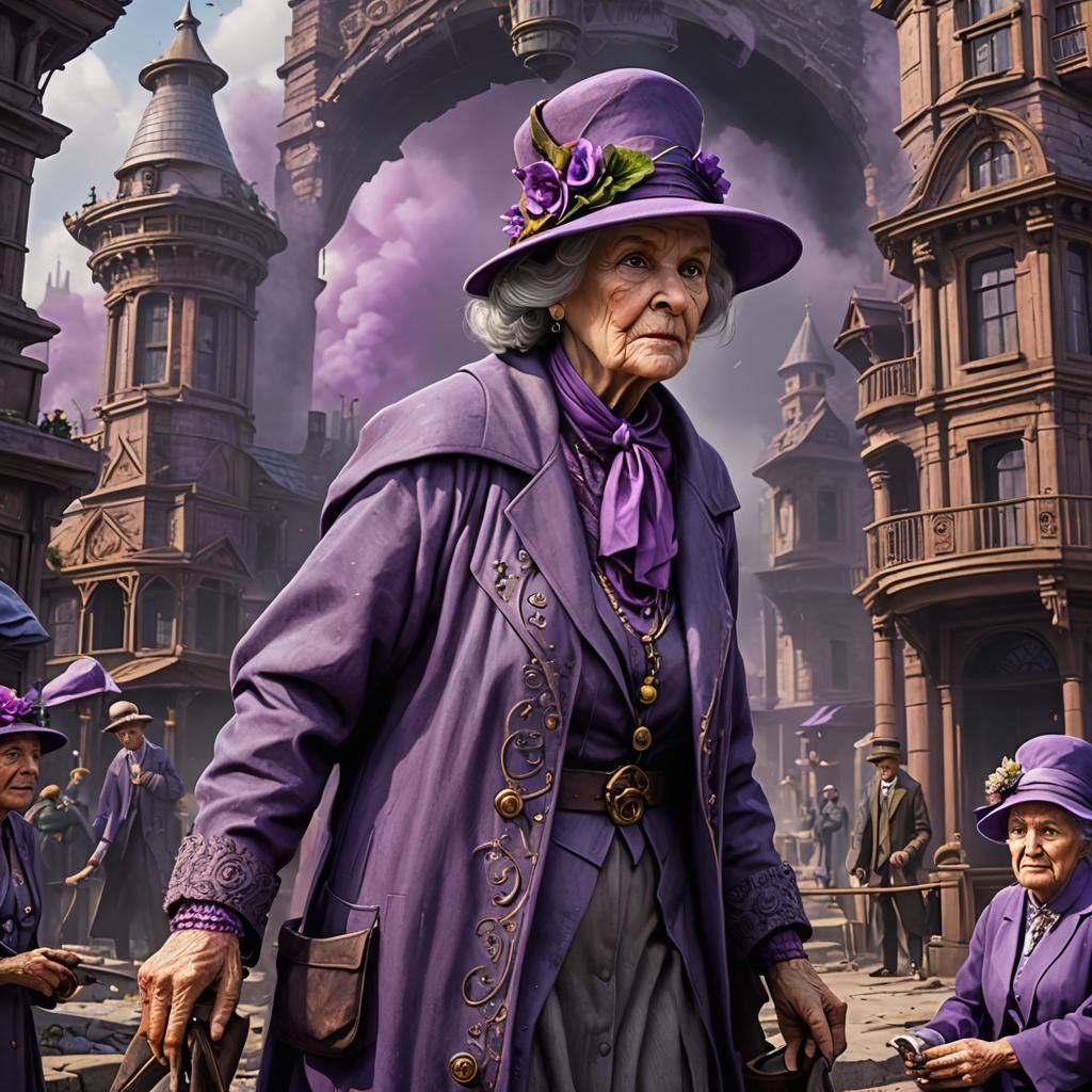 1920s Lavender Lady in Detailed Matte Painting