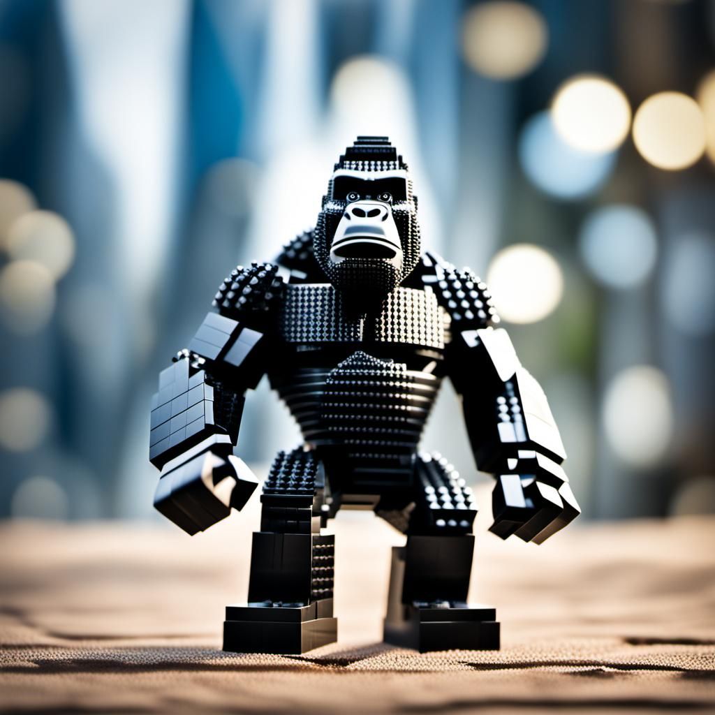 king kong made from building blocks