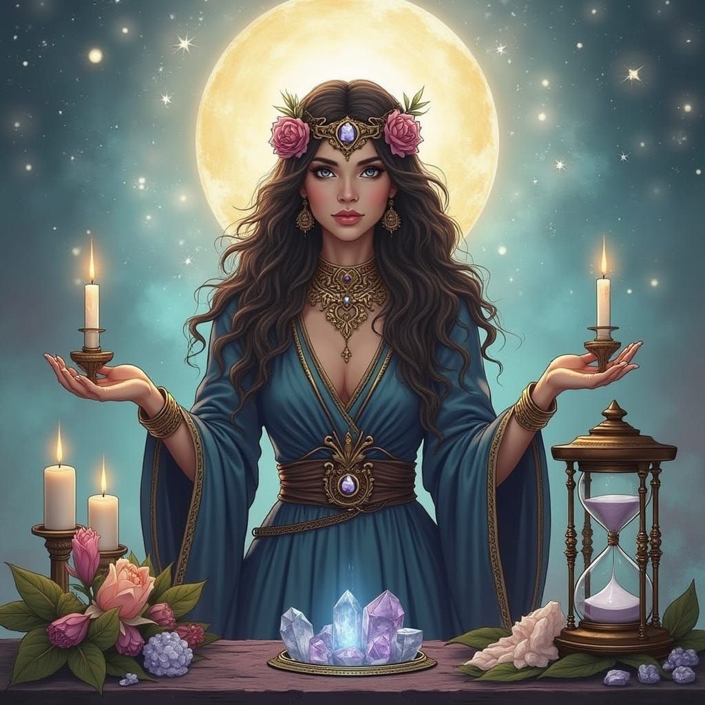 Mystical Alchemist Woman in Fantasy Art Style