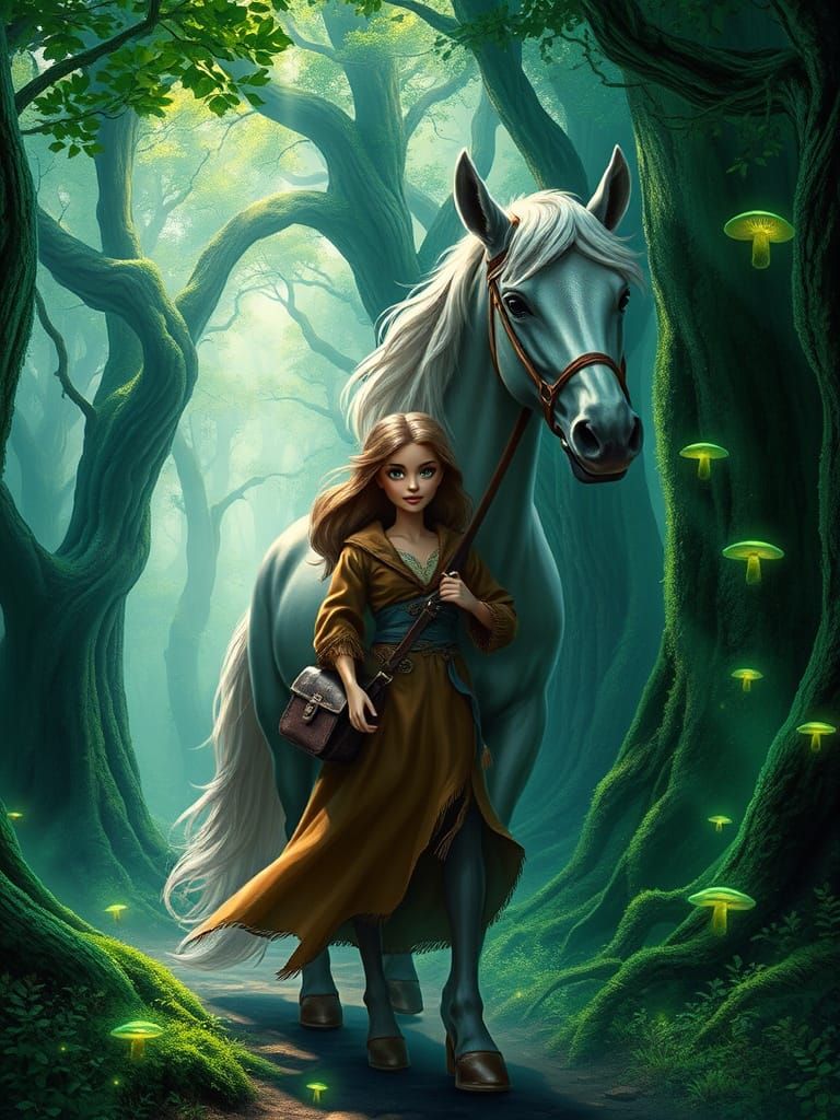 Mystical Forest Realm: Barbie and Spirit Embark on a Quest