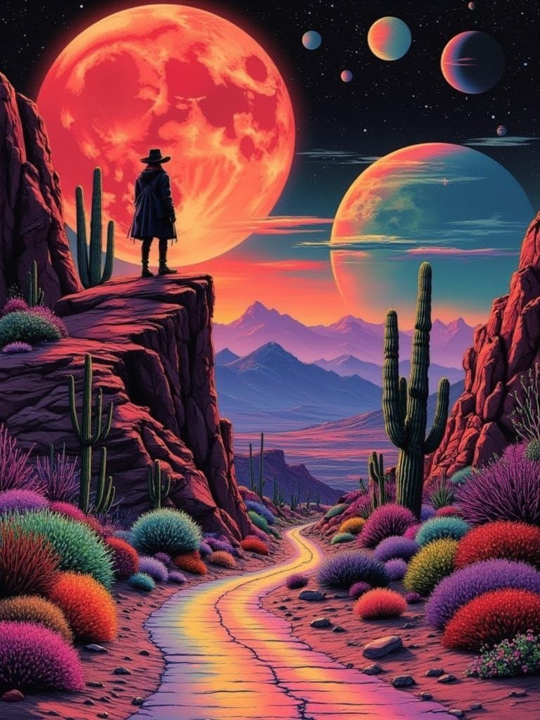 Surreal Cosmic Frontier in a Wild West Dreamscape