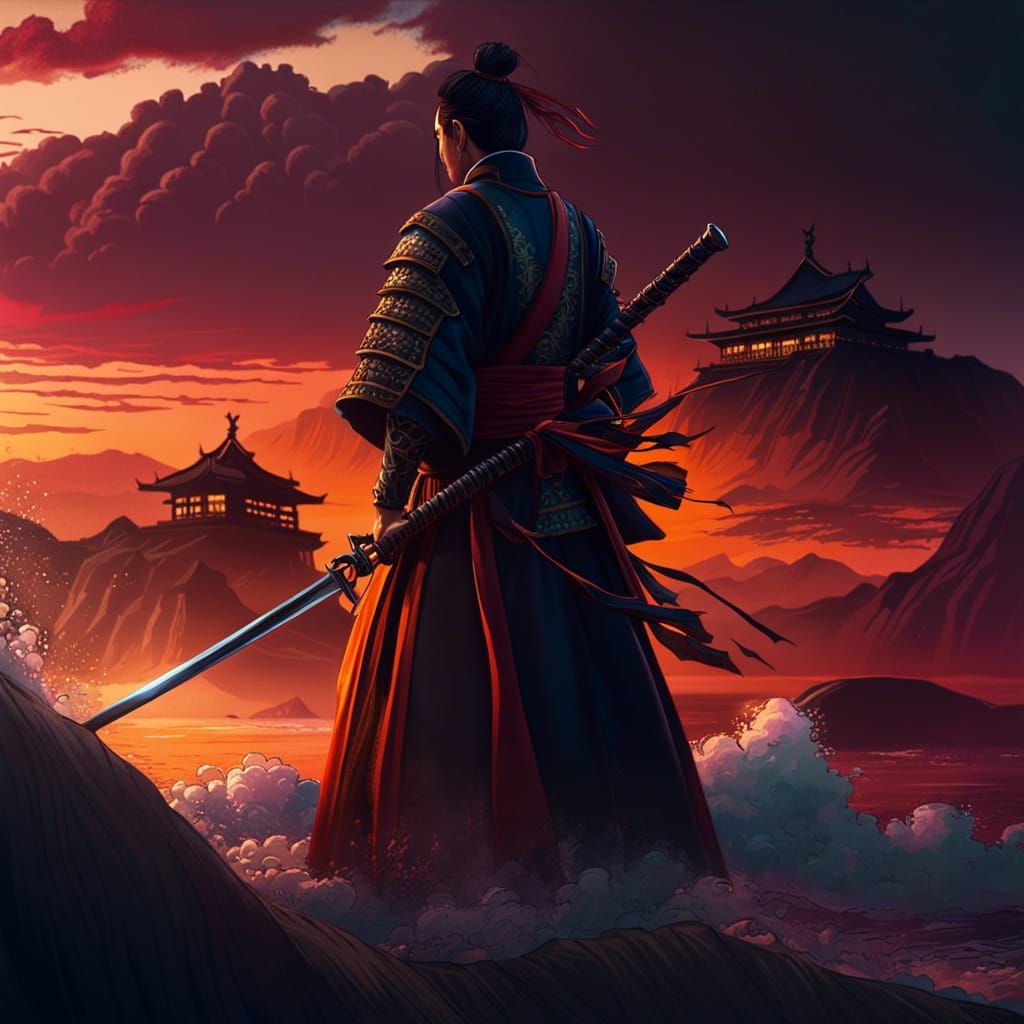 Yajitsu Master Katana Training: Detailed Matte Painting