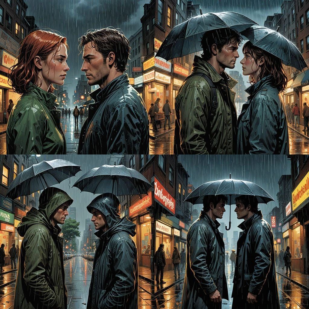 Contrasting Emotions in Comic Book Art Style