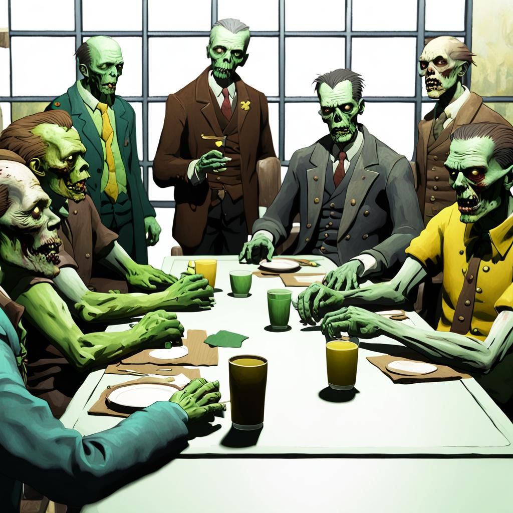 Zombie Noblemen Discuss Climate Crisis: Expressionist Horror