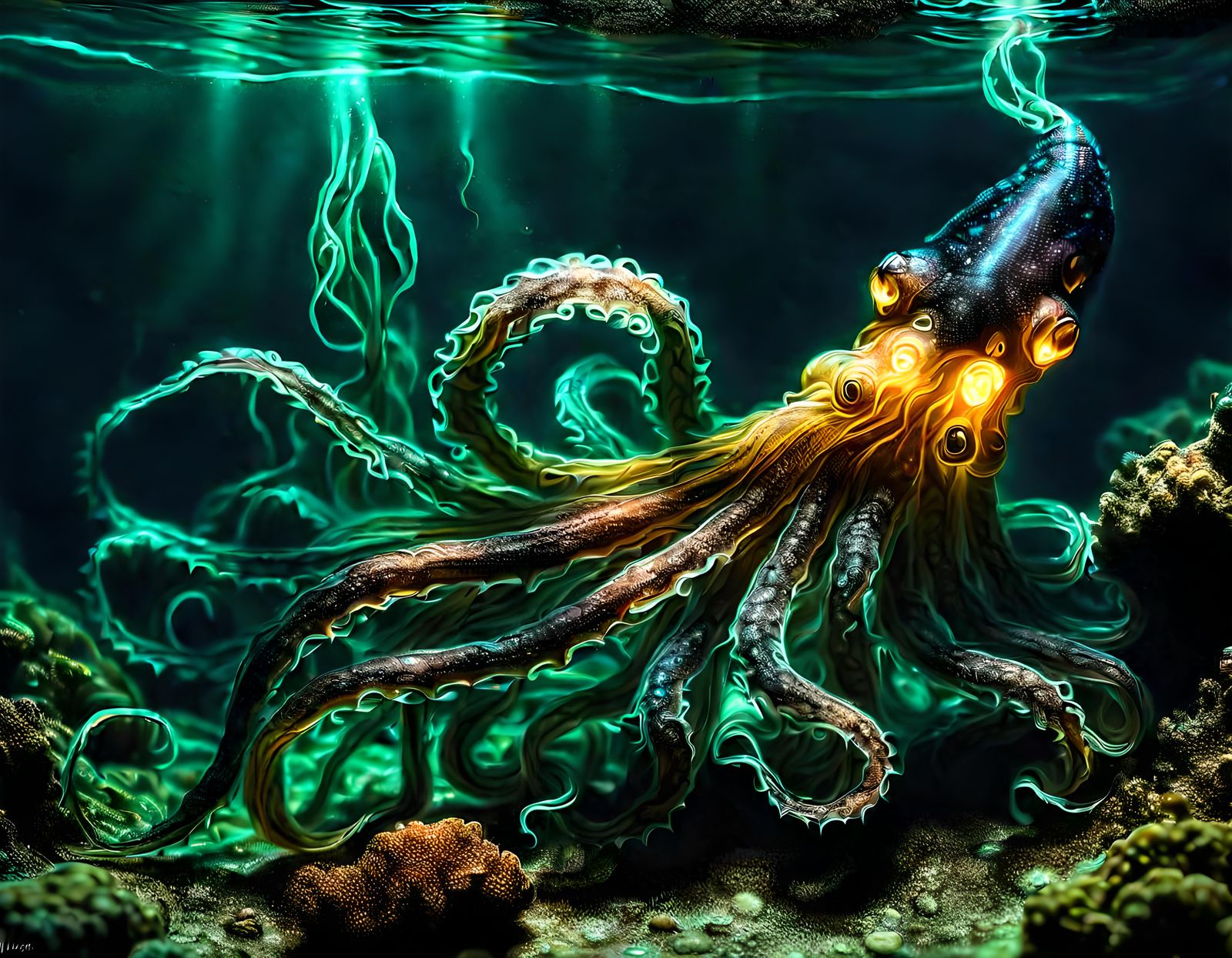 2+ covered with emerald fur of a red