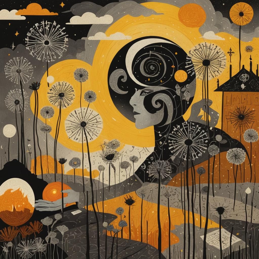 Macabre Tarot Card Designer in Pointillism Style