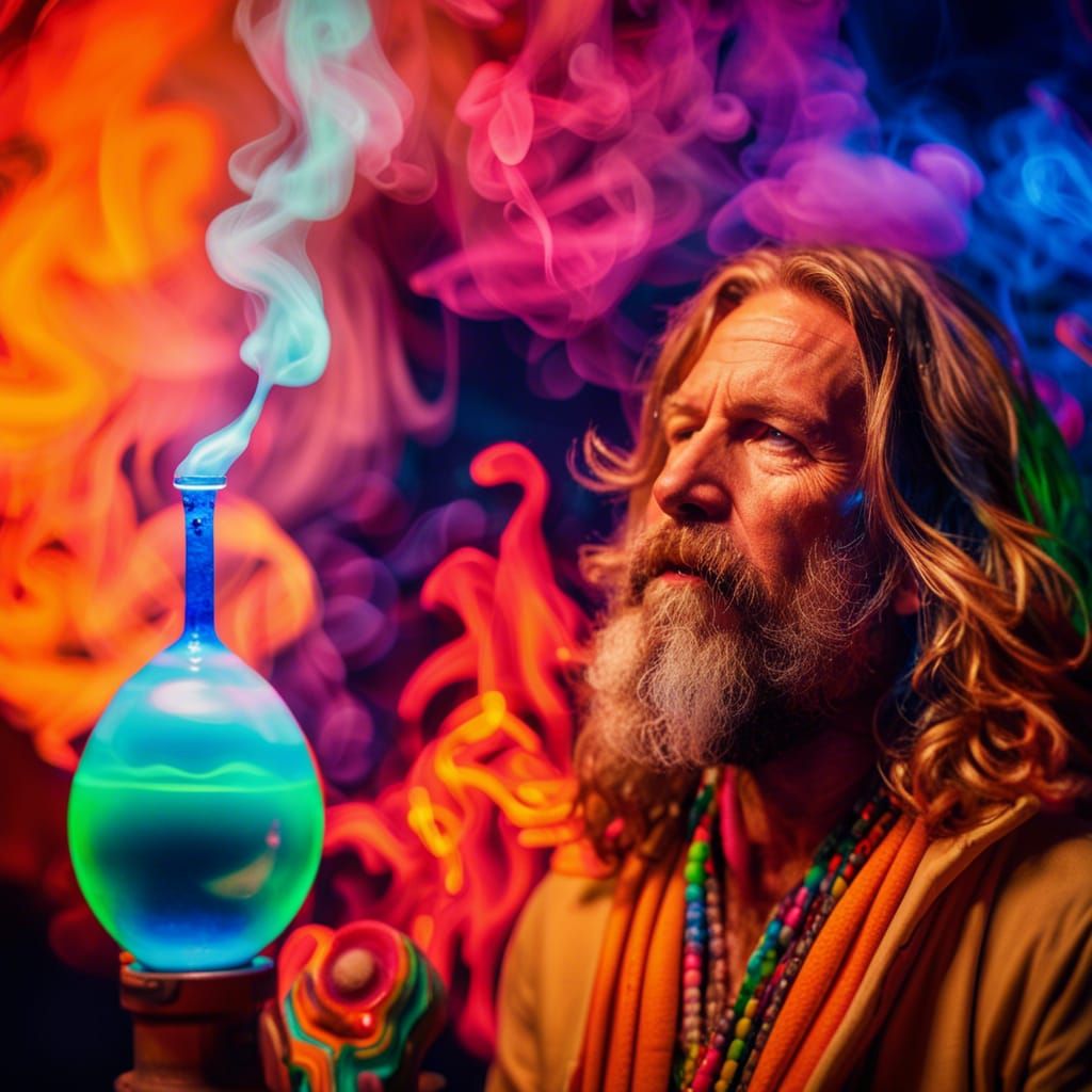 The Dude with his Lava Bong Lamp