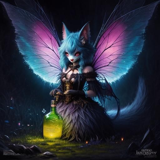 Furry Creepy Cute Monster Fairy Creatures in Alcohol Ink