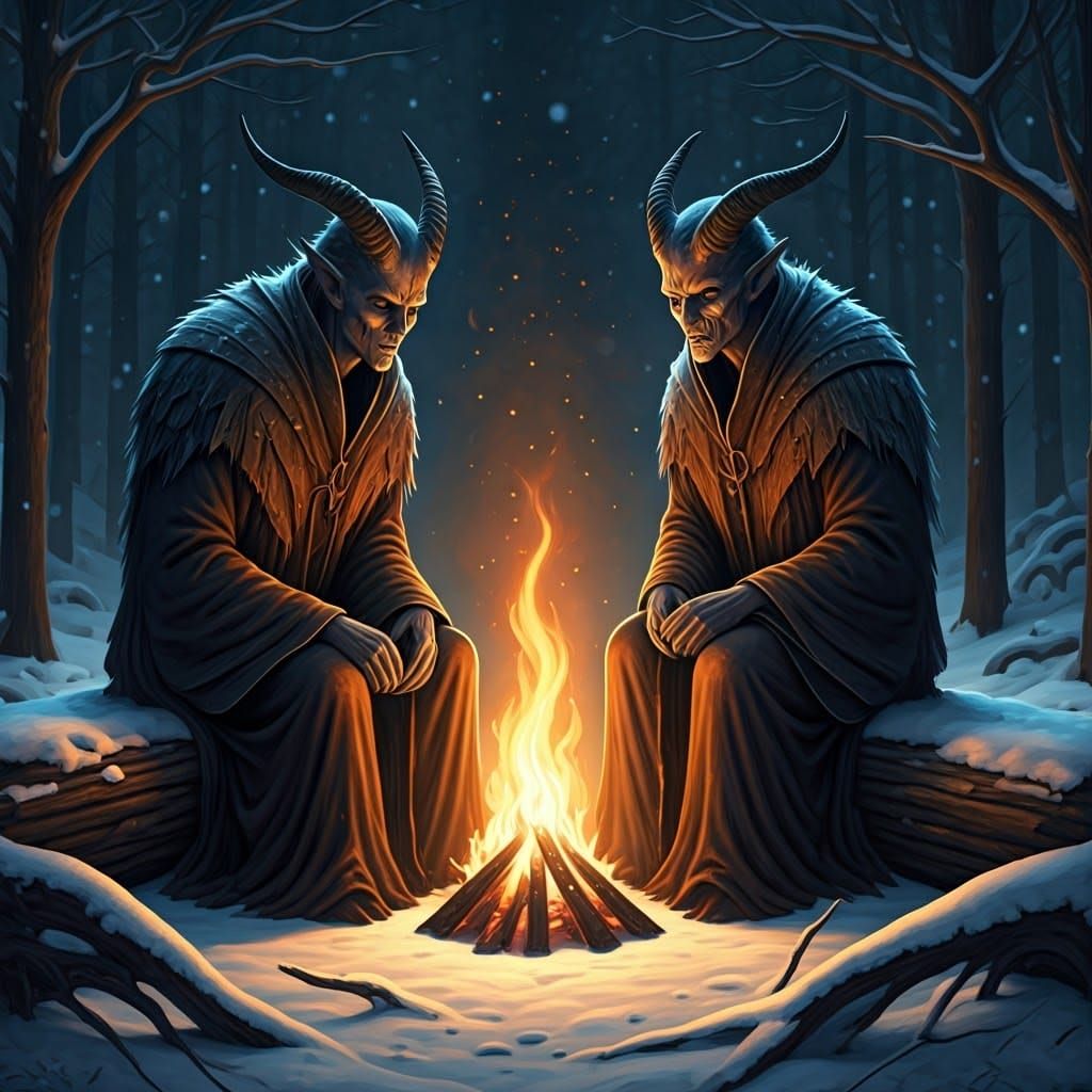Winter Demons by Flickering Firelight