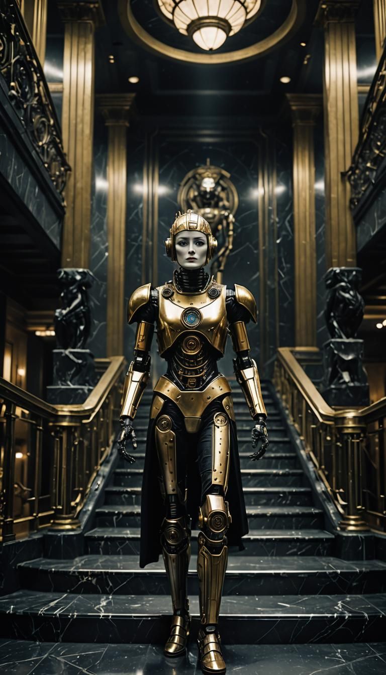 Metropolis Robot Maria in a Dramatic Film Still