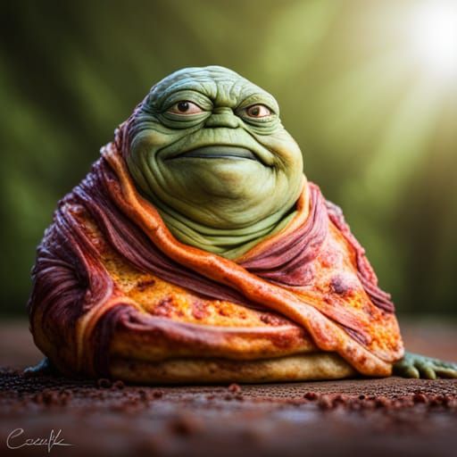 Realistic Pizza Jabba the Hutt Photo