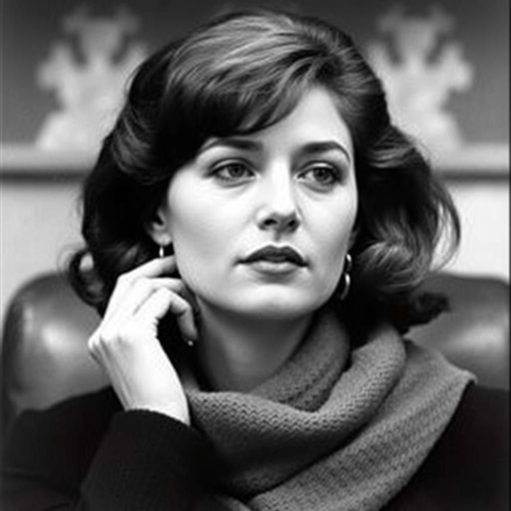 Cyberpunk-Inspired Portrait of a Seductive Cold War Defector