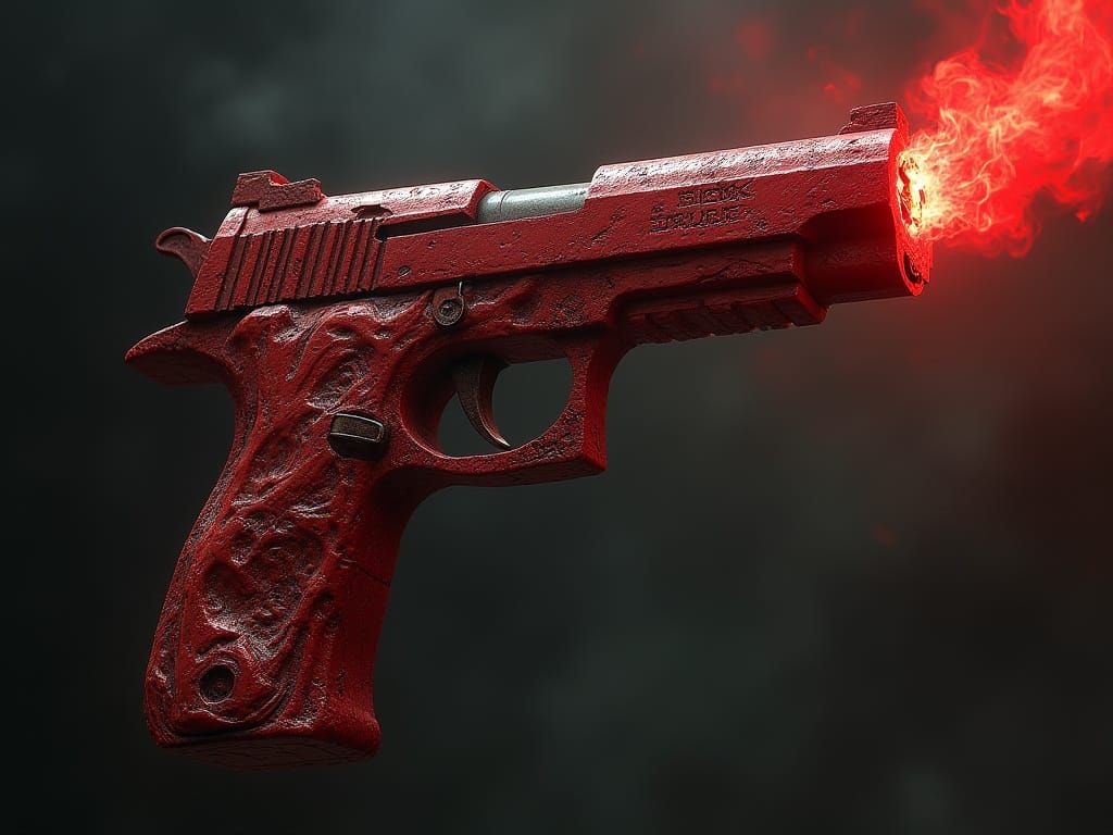 Scary Muscle Pistol Grown From Bone, in Horror Style