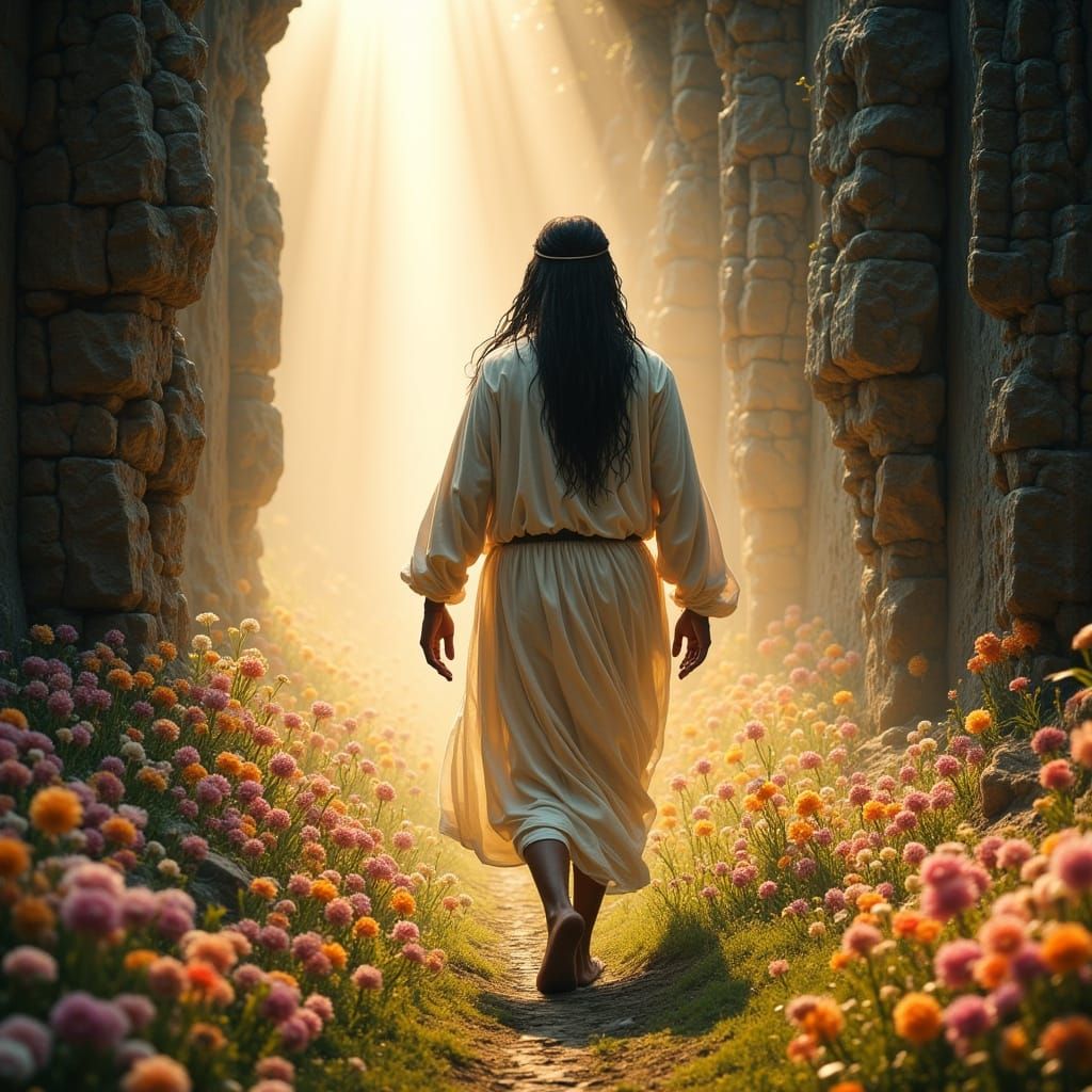 Jesus Emerges into Light: Dreamy, Ethereal Art
