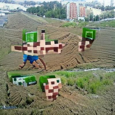 Minecraft Logo on Grassy Background