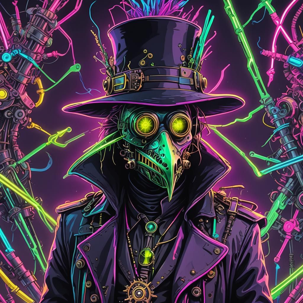 Neon plague doctor