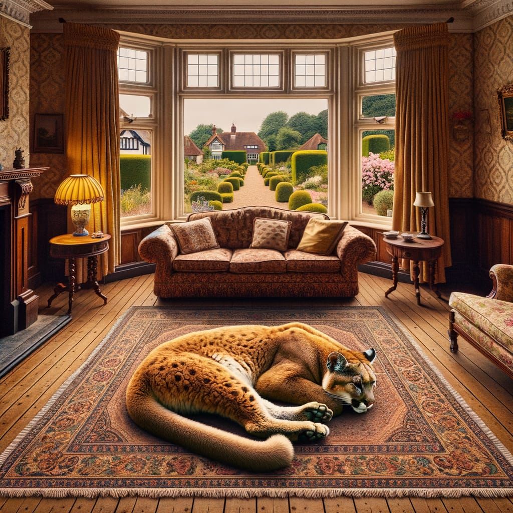Victorian Puma in English Suburban Parlour