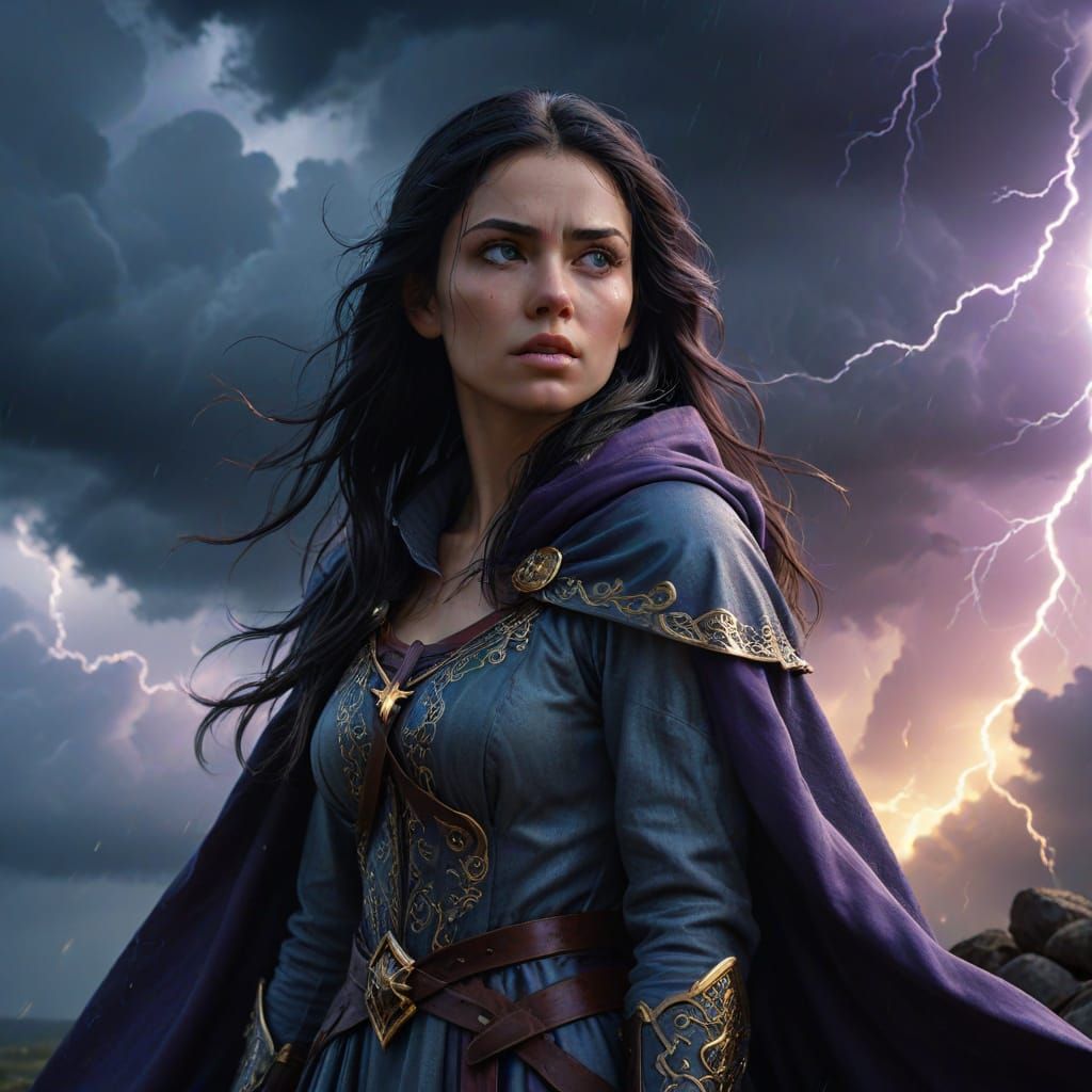 Ethereal Beauty Defies the Tempest in Hyperrealistic Fantasy...