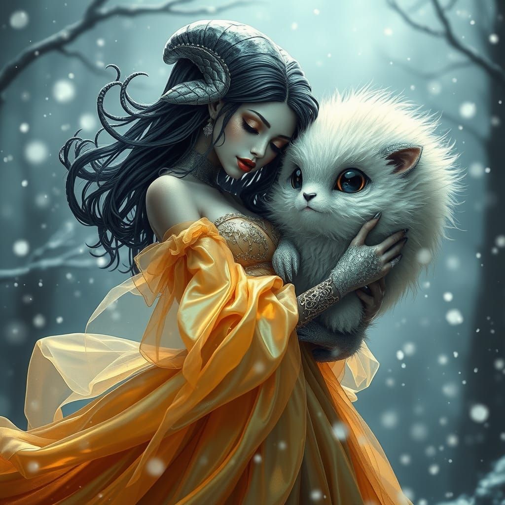 Ethereal Encounter in Futuristic Elegance