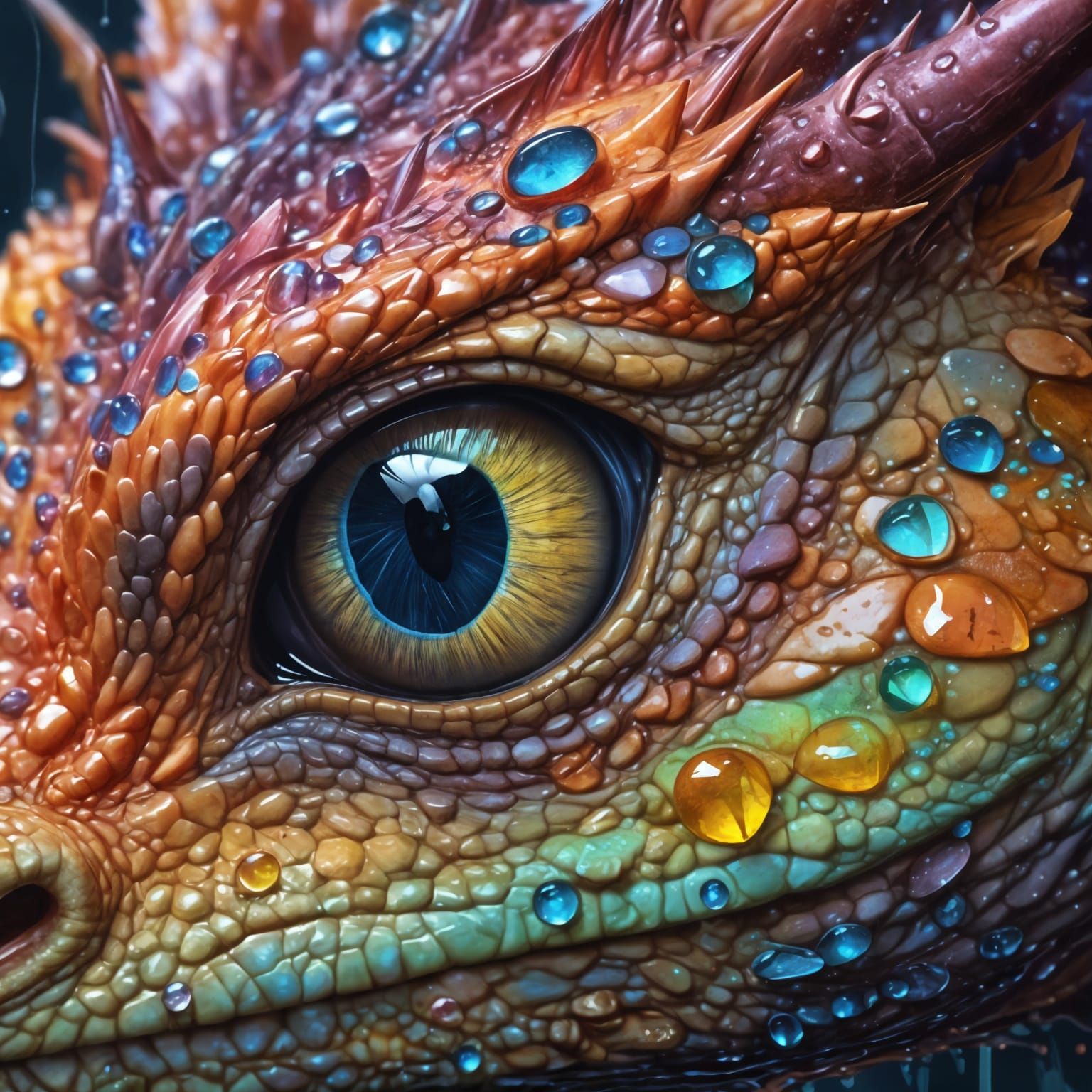 Colorful Baby Dragon Close-up: Comic Book Art