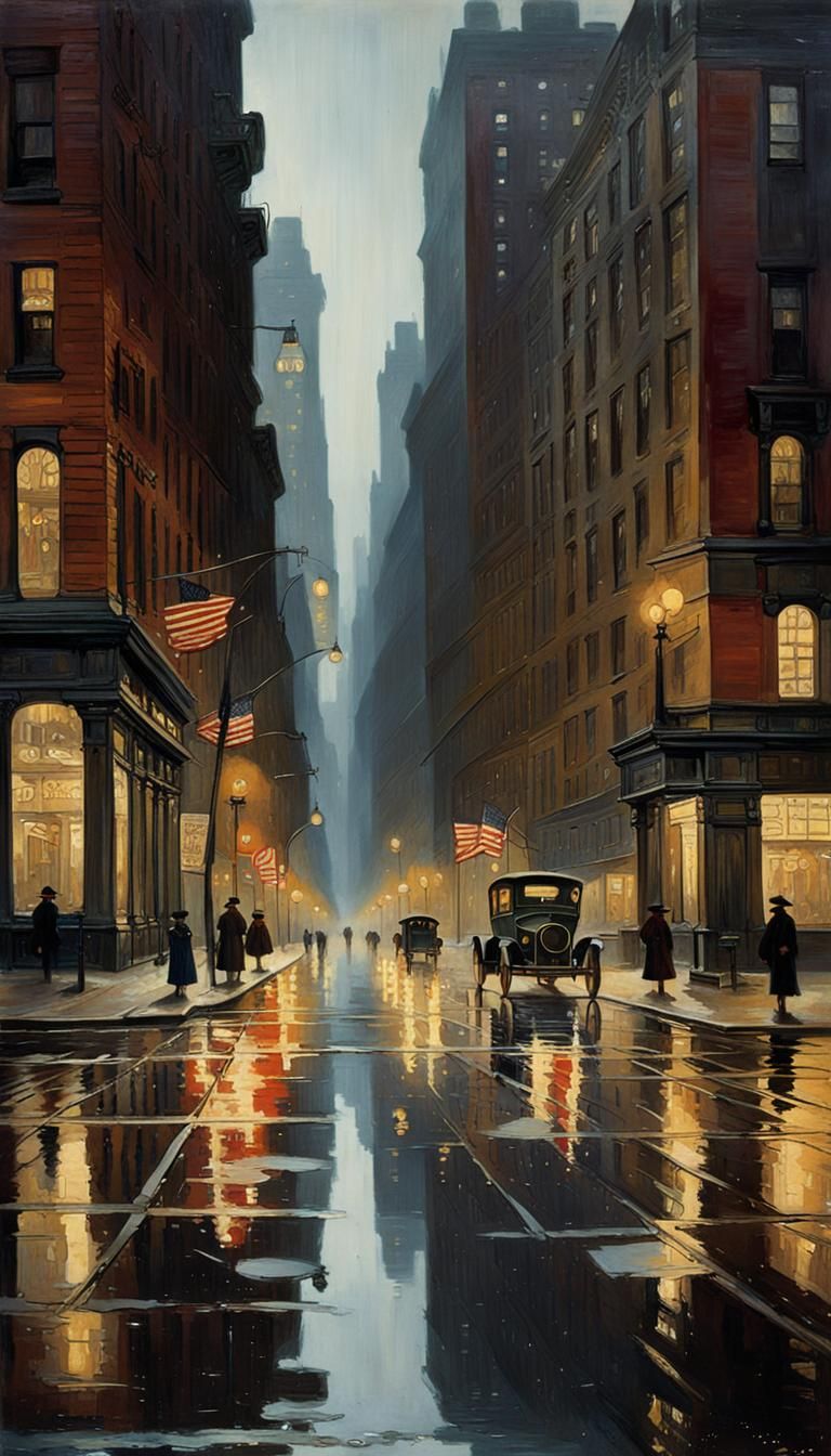 Calm New York City Corner, 1912