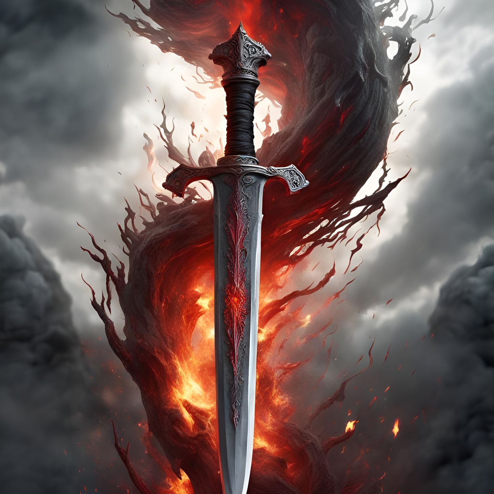Medical Short Sword with Arsonist Soul as Matte Painting