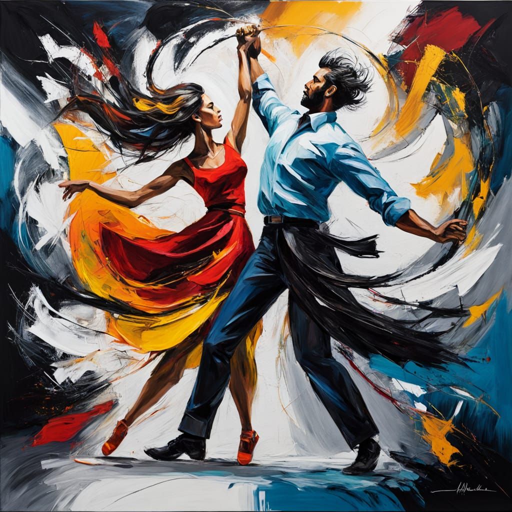 Vibrant Dance in Abstract Expressionism