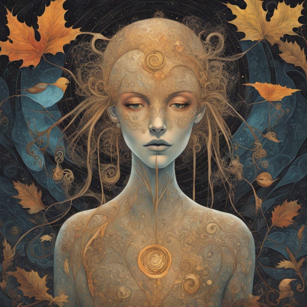 Mystical Shaman in Bioluminescent Oasis