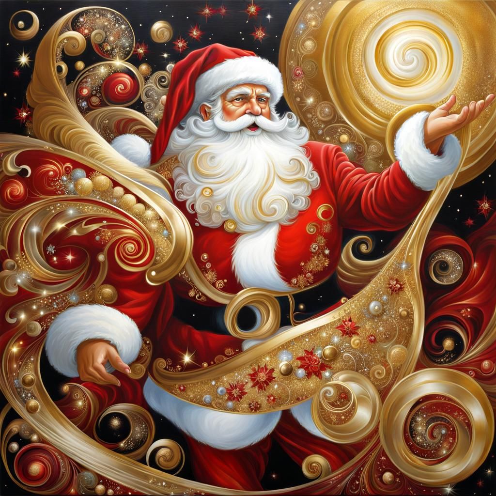 whimsical fantastical Santa