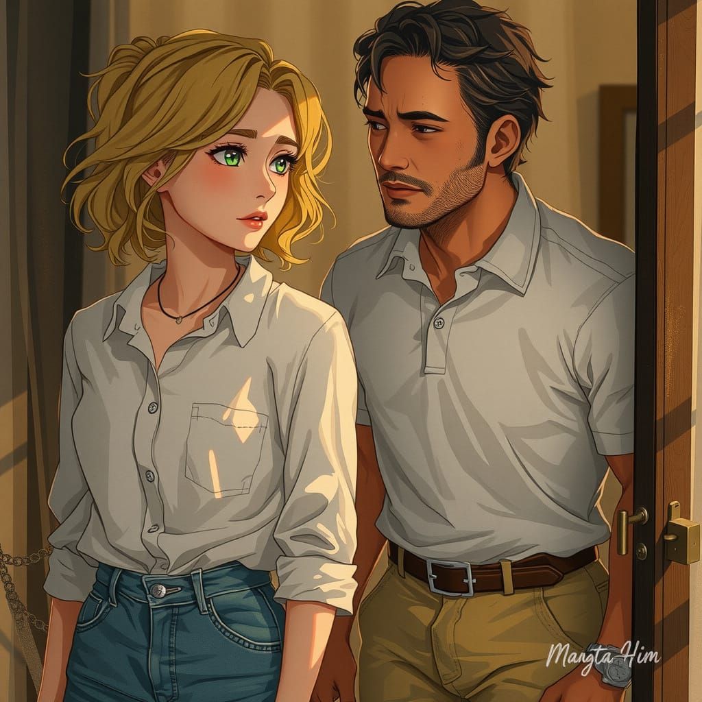 Anime Almost-Kiss in Soft Golden Light