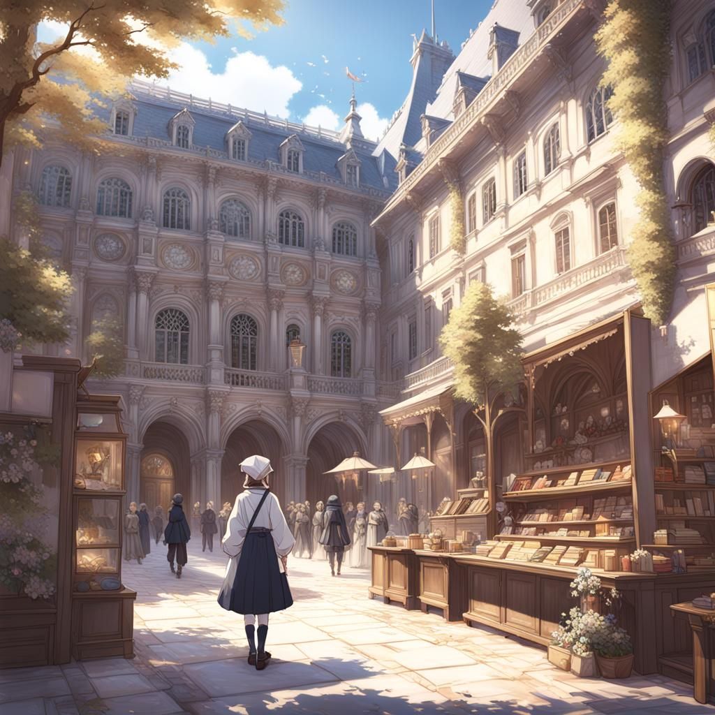 French Art Museum in Anime Style