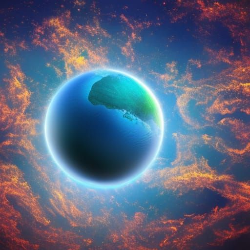 Earth from Space: Hyperdetailed Digital Illustration