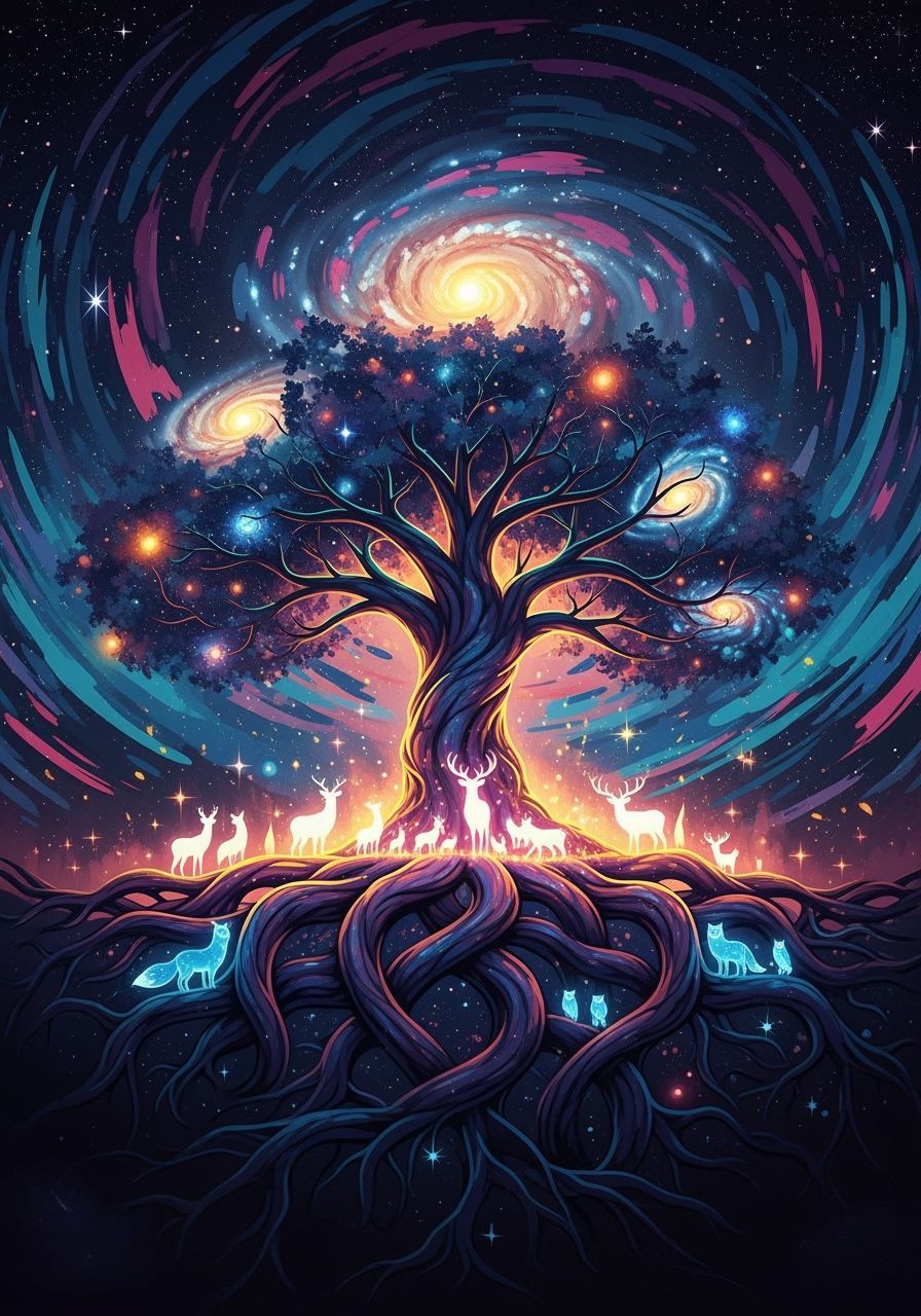 Cosmic Tree of Life Digital Art