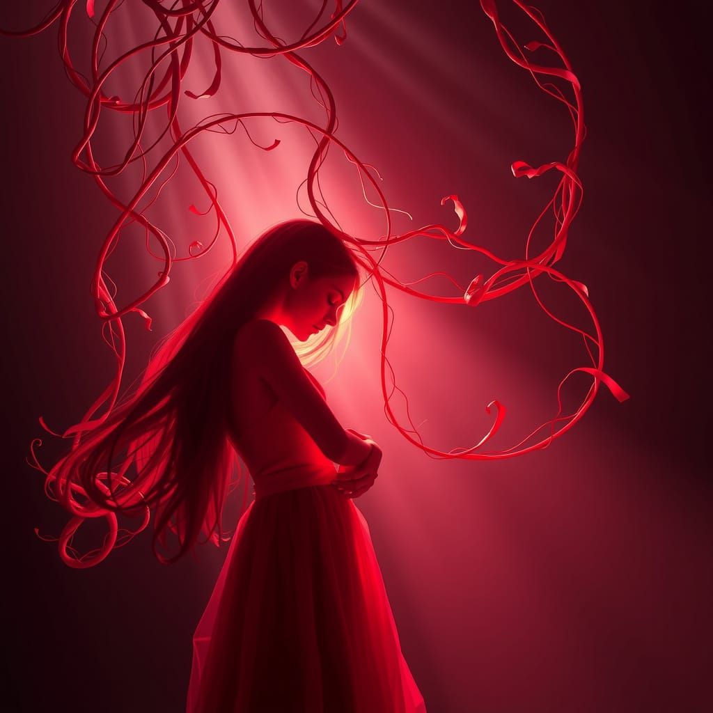 Ethereal Tendrils of Crimson Light